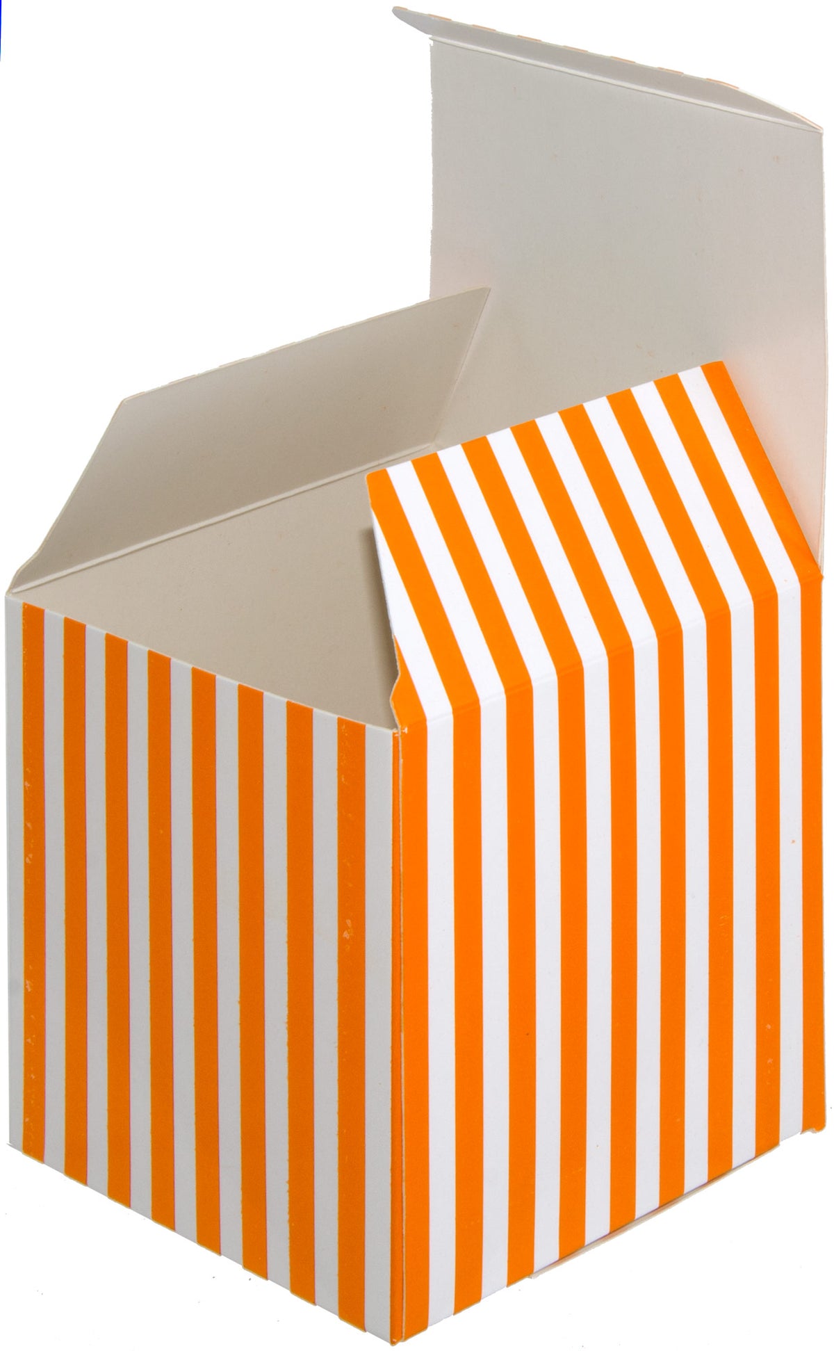 3" Striped Paper Favor Box: Orange & White (12) Item Number: 1019-6