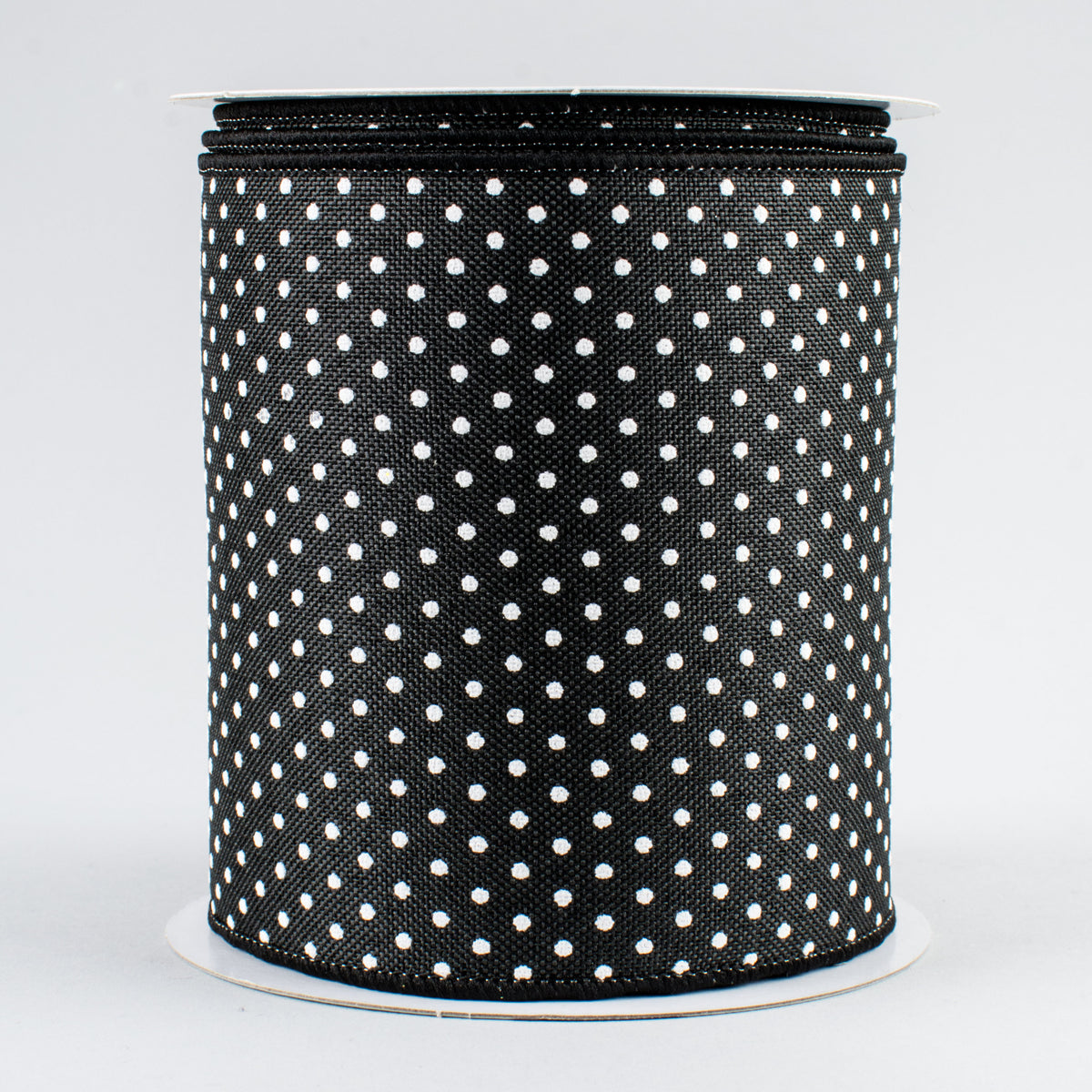 4" Swiss Dots Ribbon: Black & White (10 Yards)