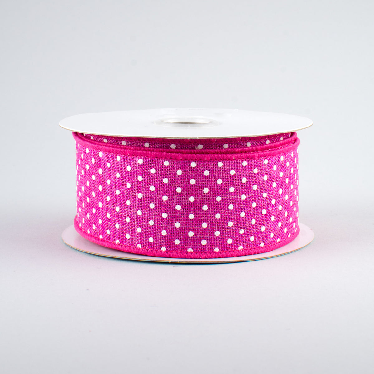 1.5" Swiss Dots Ribbon: Fuchsia & White (10 Yards)