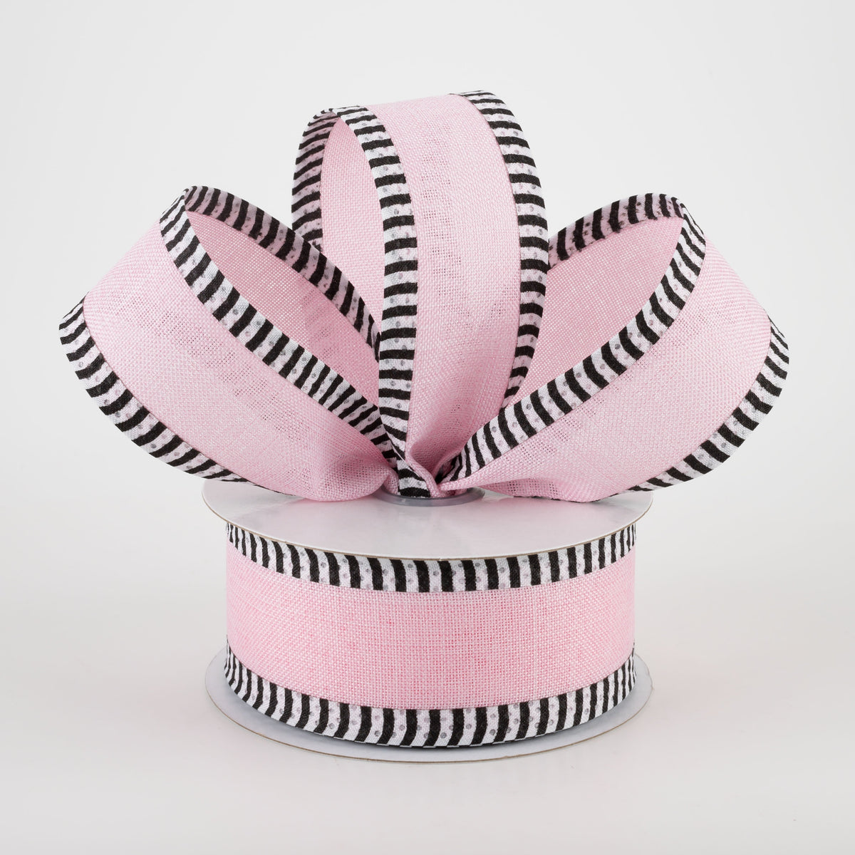 1.5" Thin Stripe Edge Ribbon: Light Pink (10 Yards) Lifestyle Photo