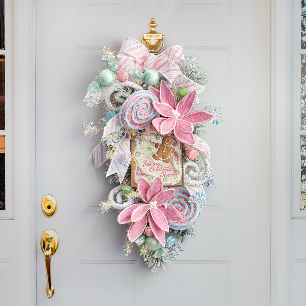 5' Tinsel Clusters & Pearls Garland: Iridescent Clear detail photo 4