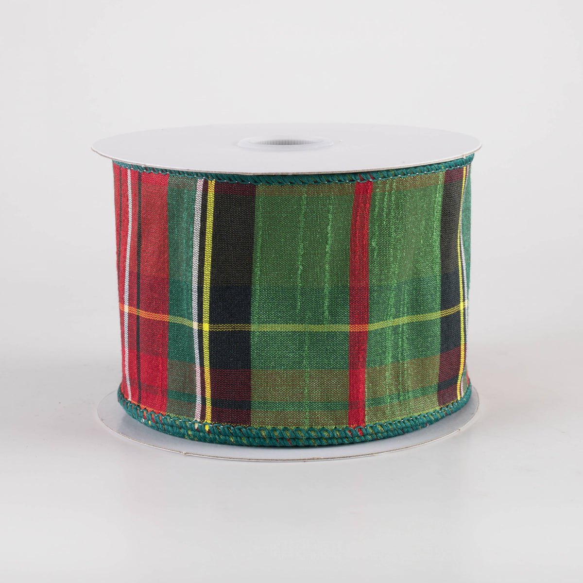 2.5" Traditional Tartan Plaid Ribbon: Emerald, Red, Black (10 Yards) Item Number: 71445-40-17