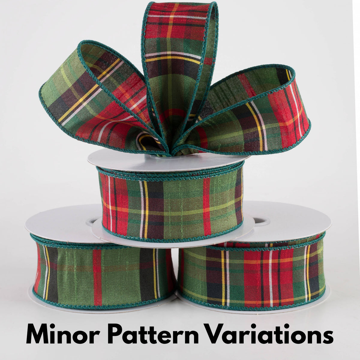 1.5" Traditional Tartan Plaid Ribbon: Emerald, Red, Black (10 Yards) Lifestyle Photo