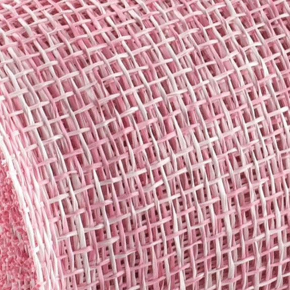 10" Two-Tone Poly Burlap Mesh: Pink & White Lifestyle Photo