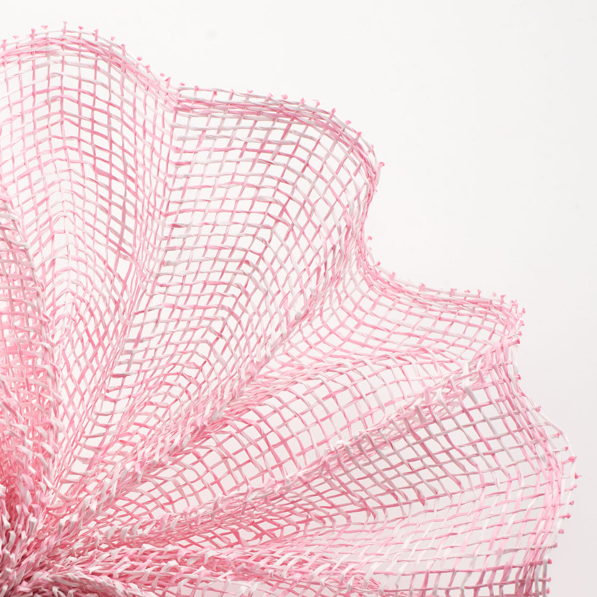 10" Two-Tone Poly Burlap Mesh: Pink & White detail photo 4