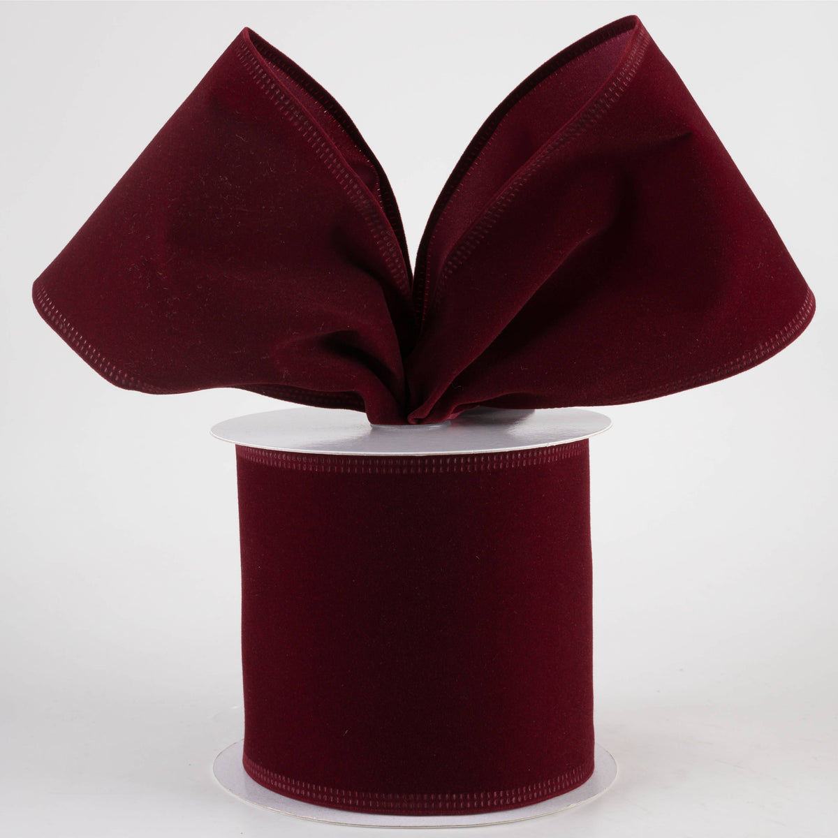 4" Value Velvet Ribbon: Burgundy Red (10 Yards) Lifestyle Photo