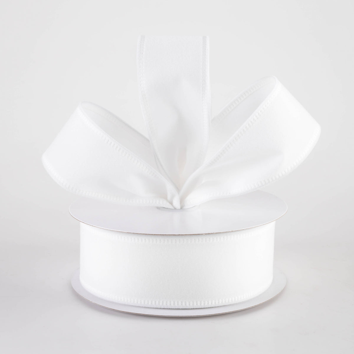 1.5" Value Velvet Ribbon: White (10 Yards) Lifestyle Photo