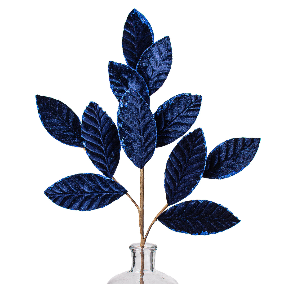 25" Velvet Magnolia Leaf Spray: Navy Blue Item Number: 85361NVBL