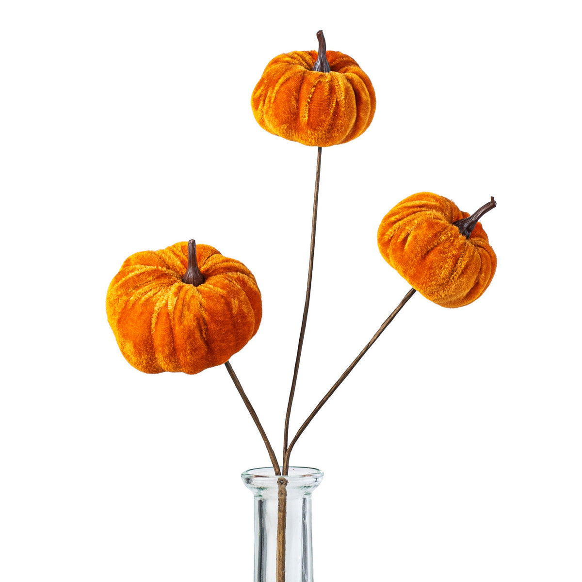 13" Velvet Mini Pumpkin Pick Item Number: ISB79850