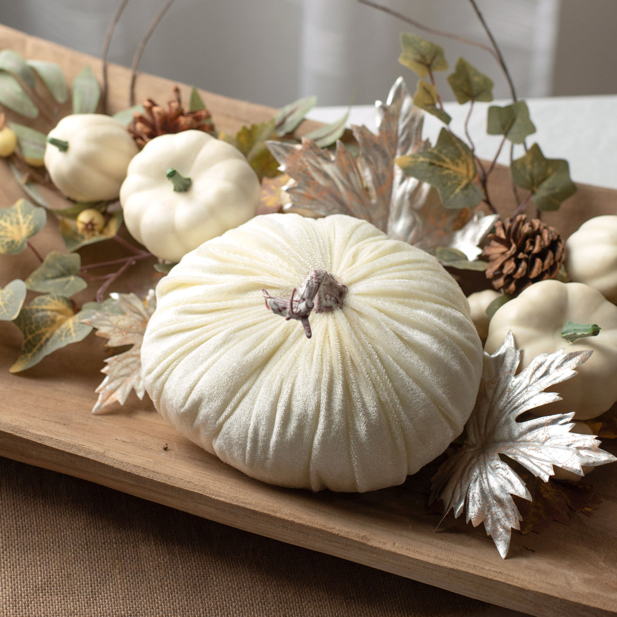7" Velvet Pumpkin: Ivory Lifestyle Photo