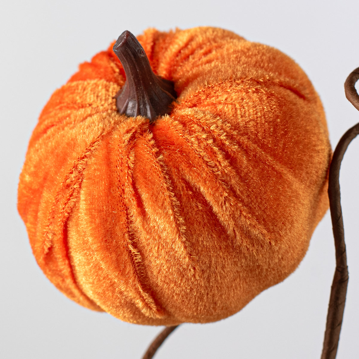 22" Velvet Pumpkins Spray: Orange Lifestyle Photo