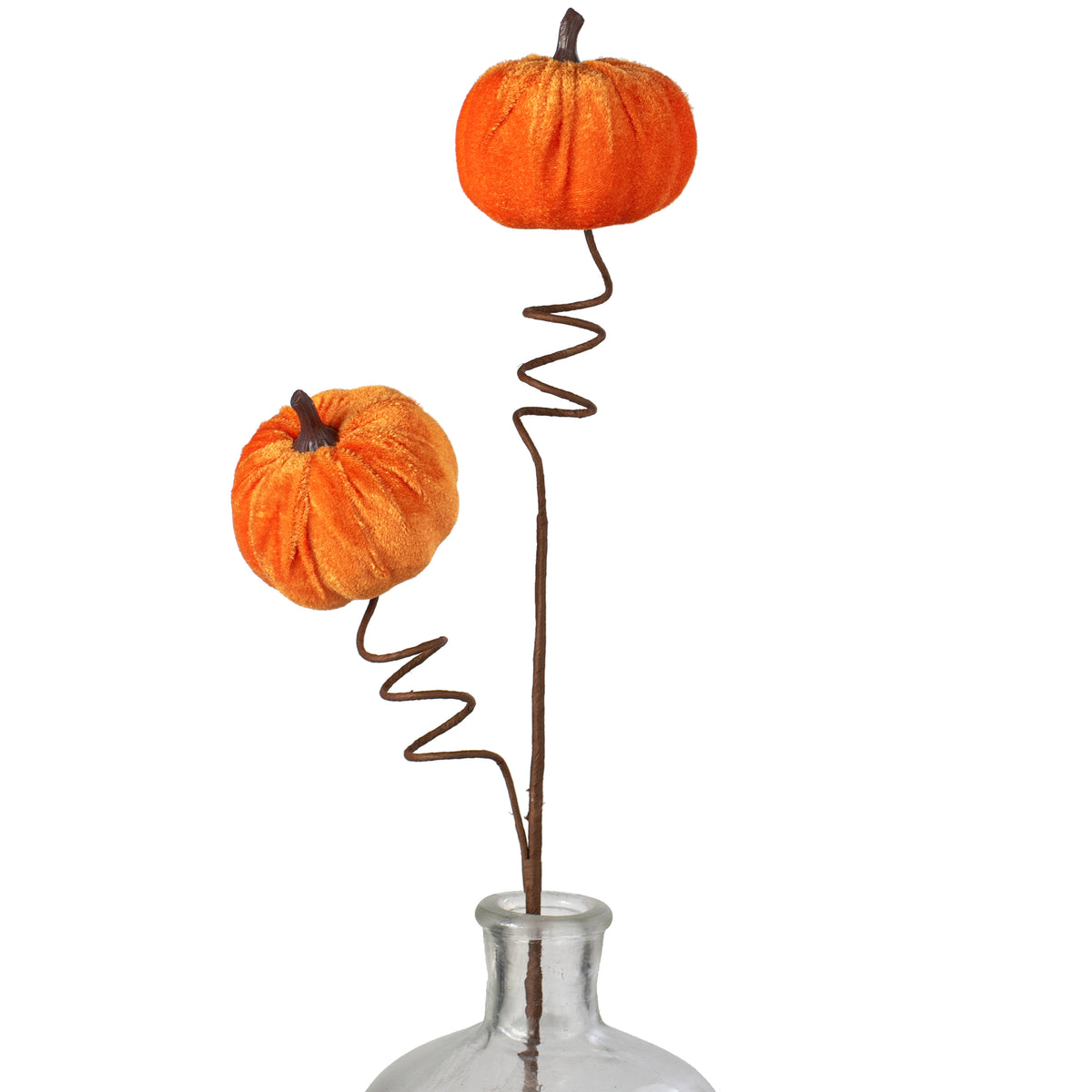 22" Velvet Pumpkins Spray: Orange Item Number: 57146OR