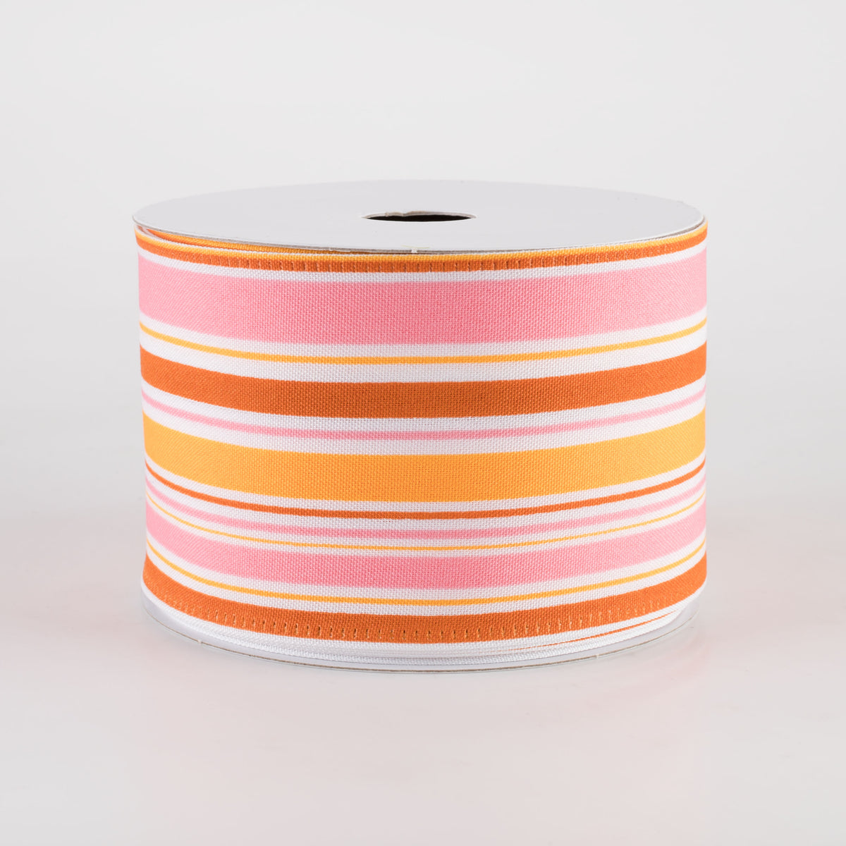 2.5" Vertical Stripes Ribbon: Pink, Orange & Rust (10 Yards) Item Number: 65431-40-03