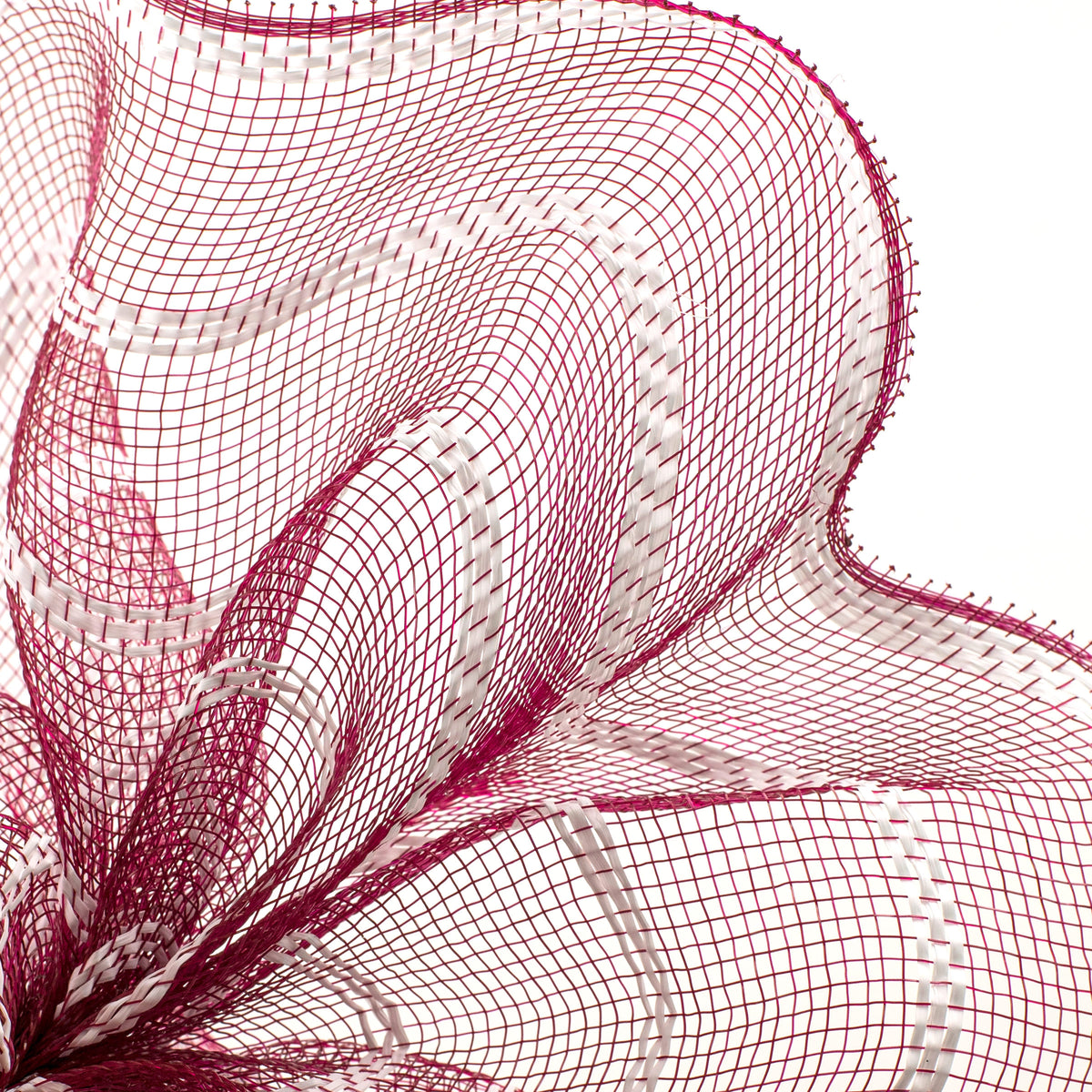 10" Vertical Wide Stripe Mesh: Burgundy & White Lifestyle Photo