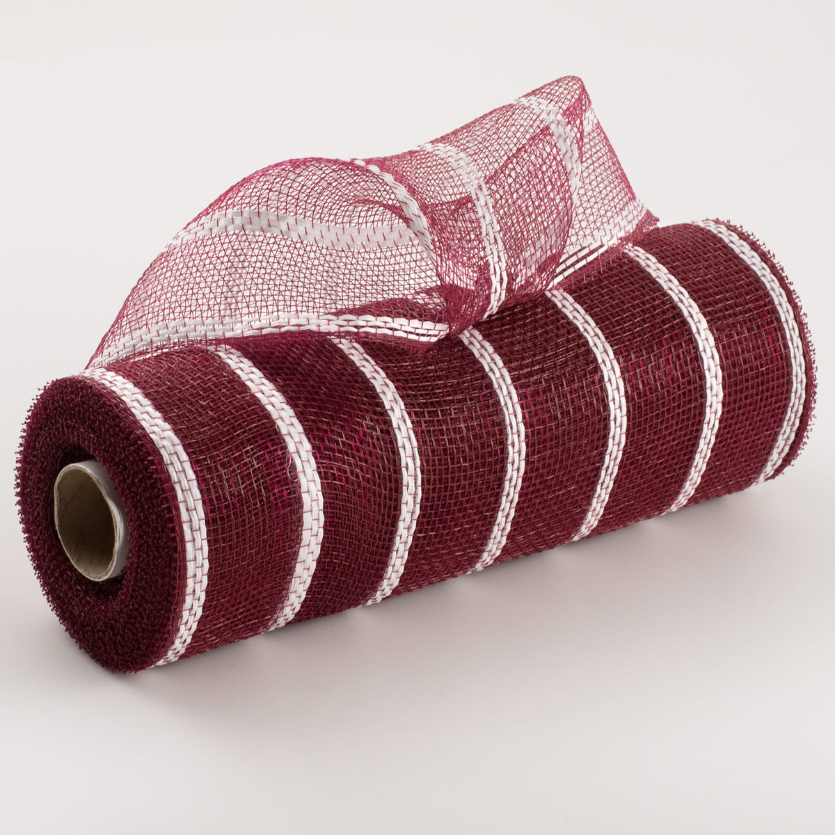 10" Vertical Wide Stripe Mesh: Burgundy & White Item Number: RE8903XR
