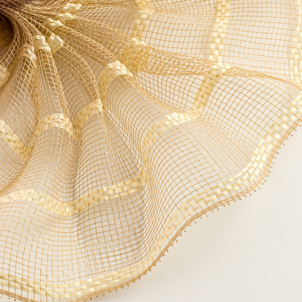 10" Vertical Wide Stripe Mesh: Natural & Cream Lifestyle Photo