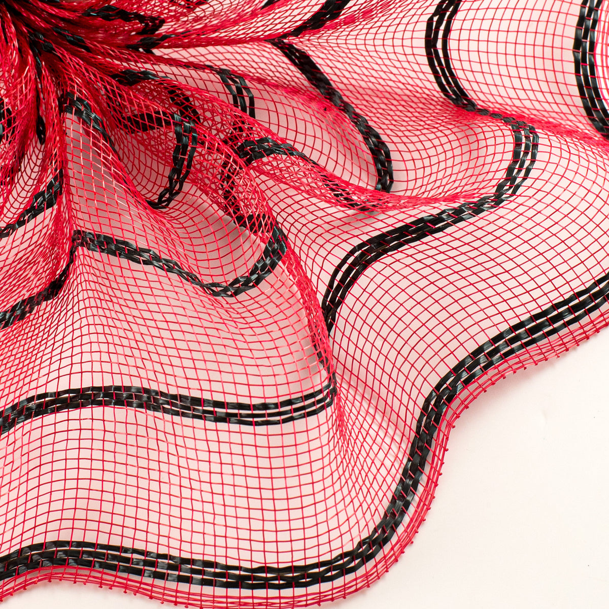 10" Vertical Wide Stripe Mesh: Red & Black Lifestyle Photo