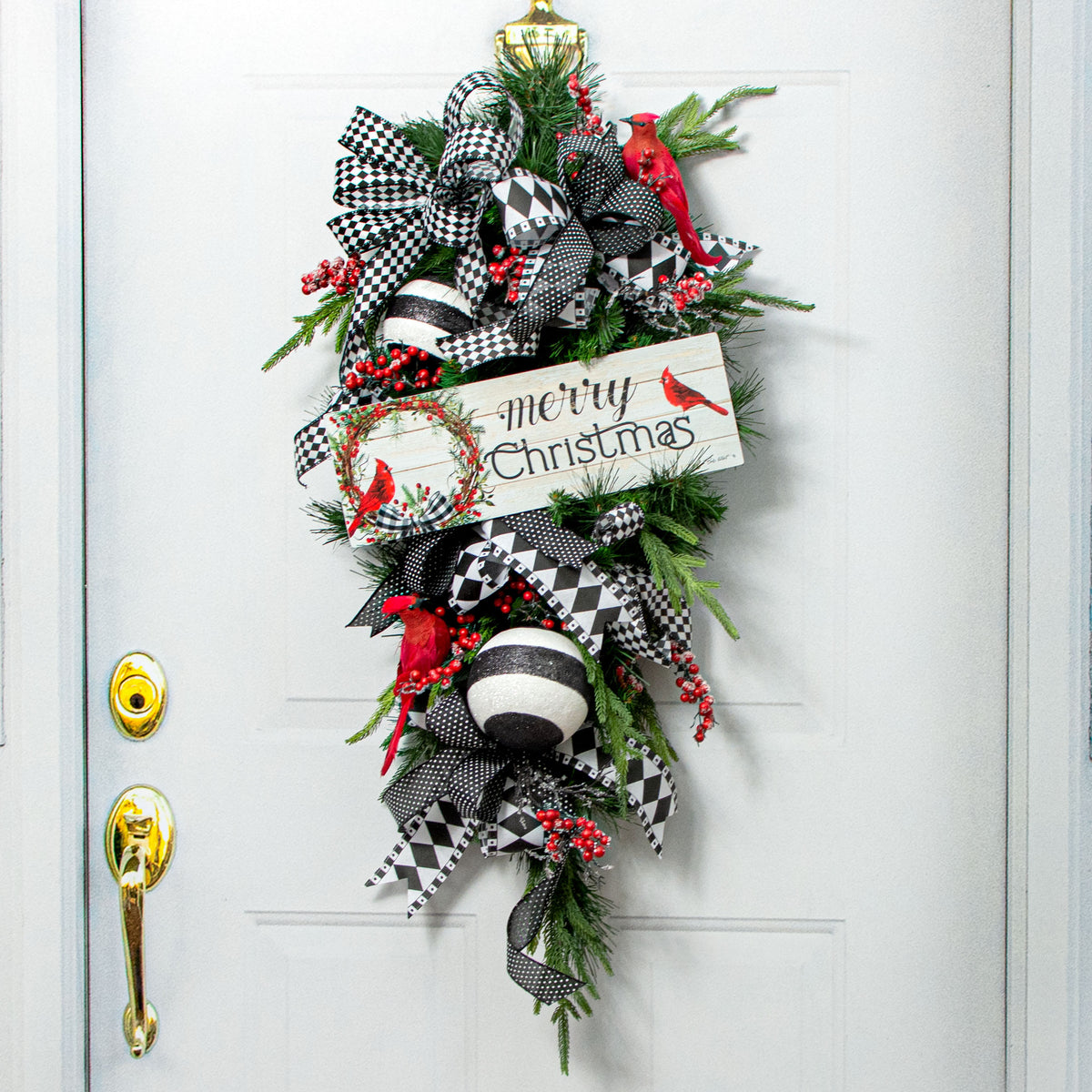 Waterproof Berry Wreath Signature Sign (5" x 15") Lifestyle Photo