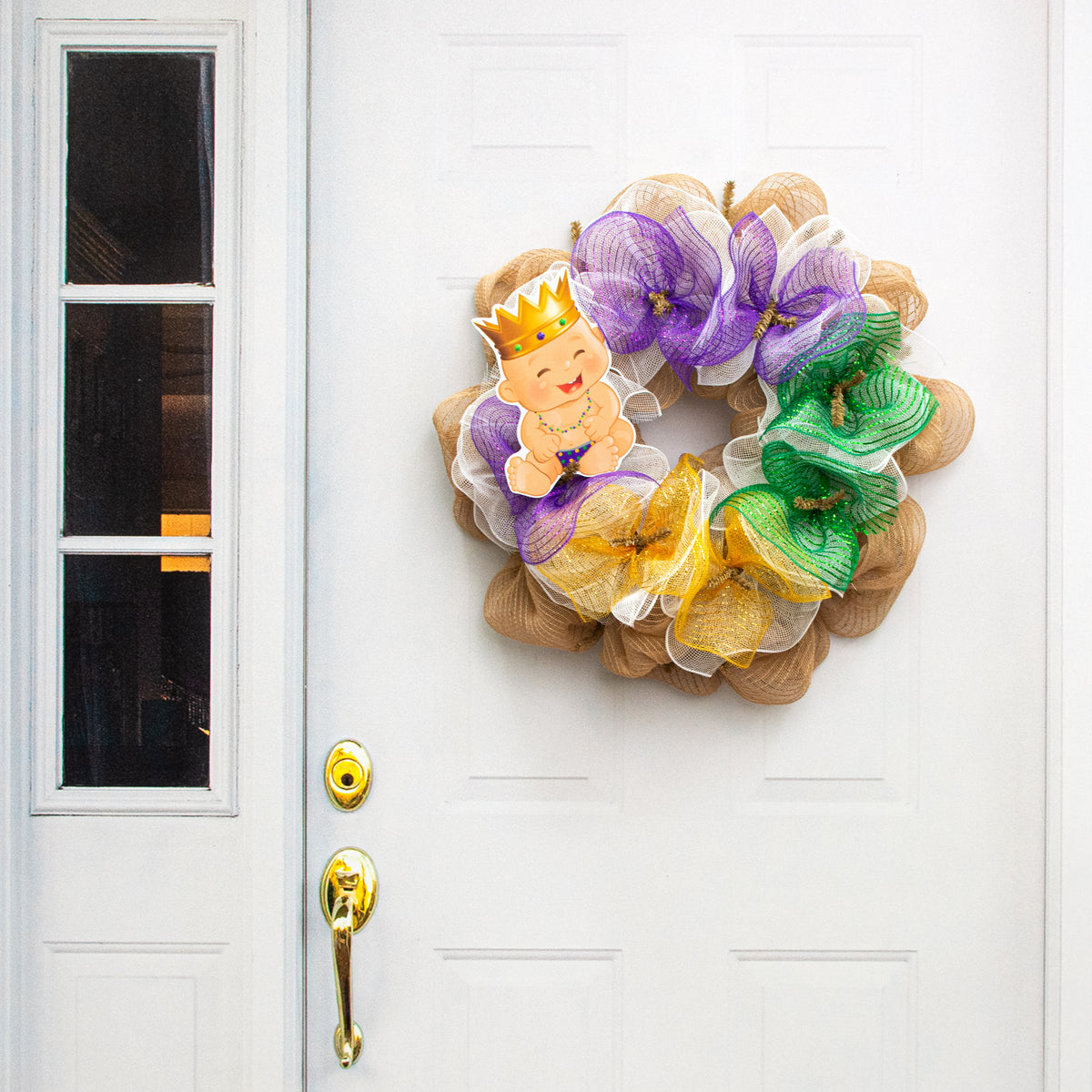 10" Waterproof Mardi Gras King Cake Baby Lifestyle Photo