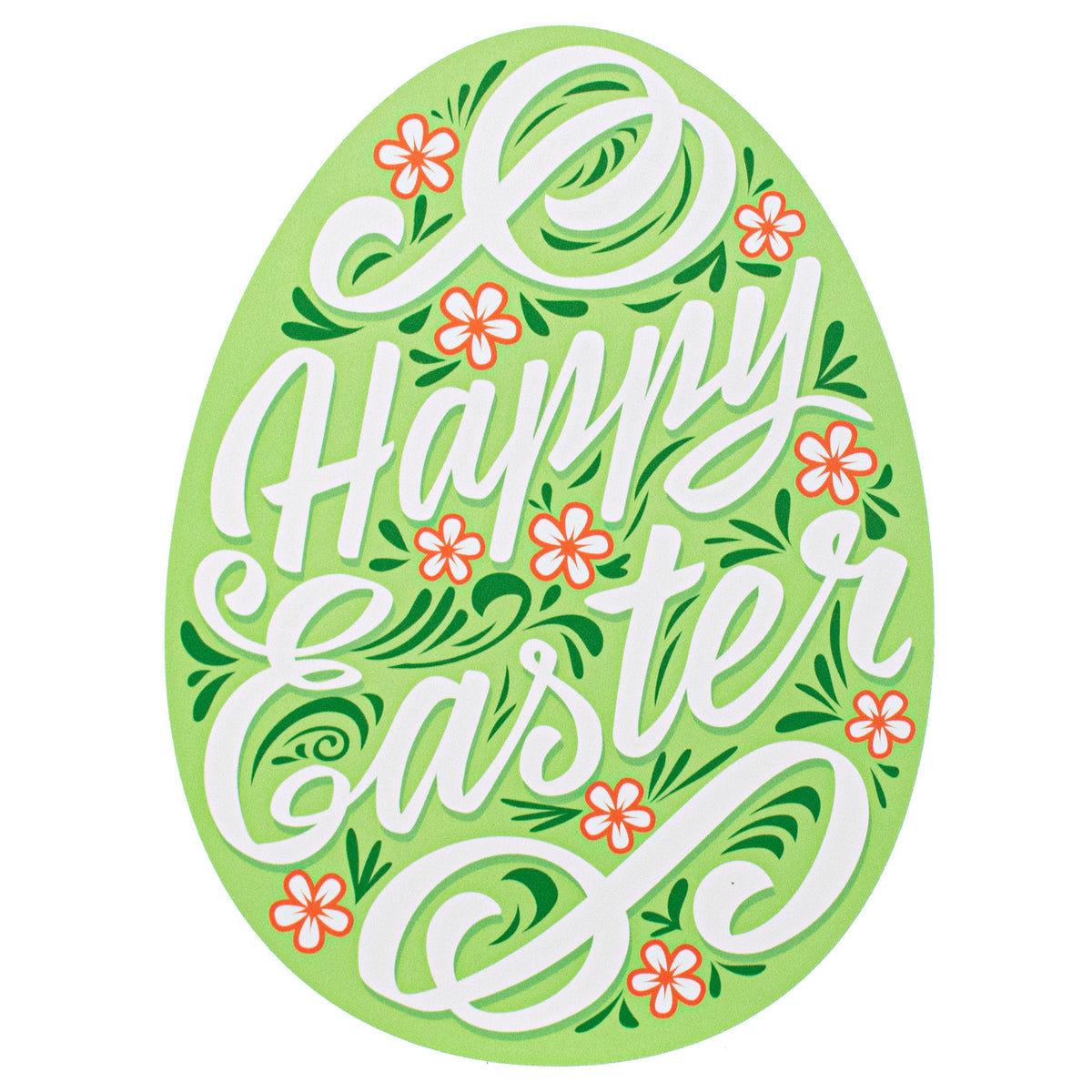 11" Waterproof Sign: Green Floral Easter Egg Item Number: CD0878NH