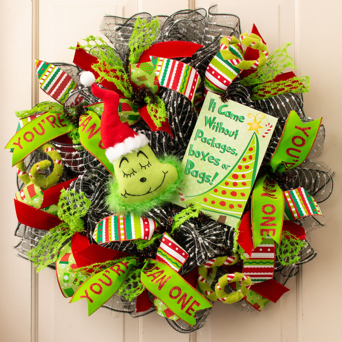 9" Waterproof Sign: Green Monster Christmas Lifestyle Photo