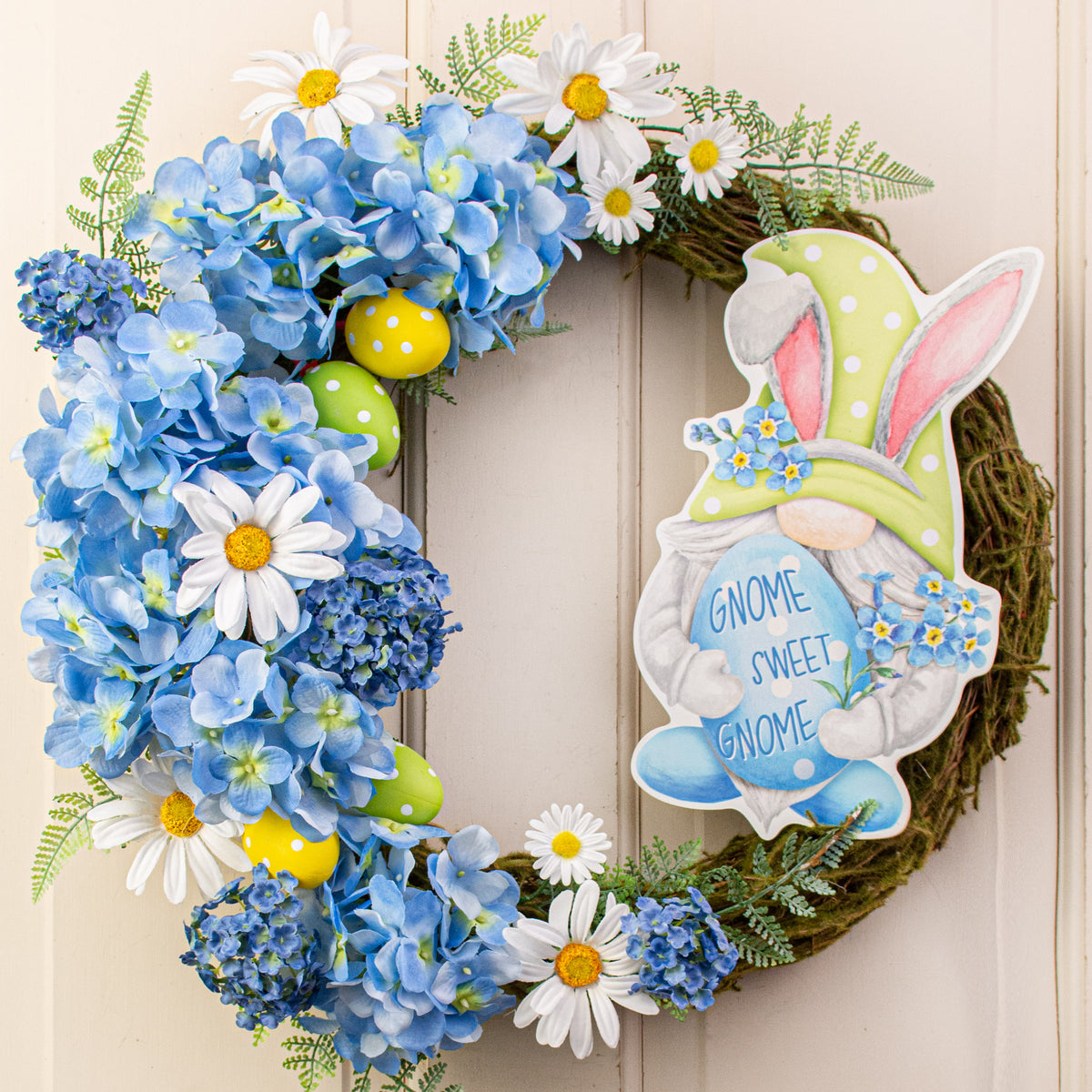 12" Waterproof Sign: Sweet Bunny Gnome Lifestyle Photo