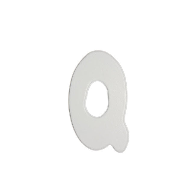 5" White Wood Letter- Baby Font: Q Item Number: 9186-Q
