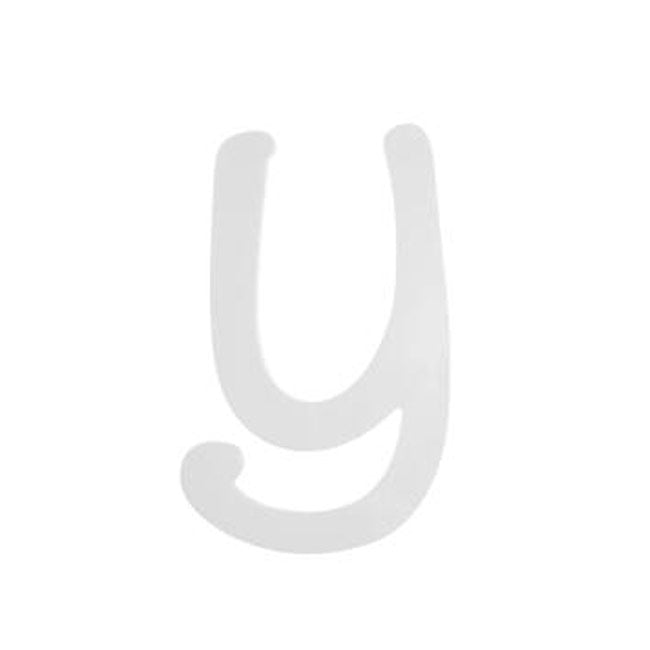 9" White Wood Script Letter: Y Item Number: U9188-Y