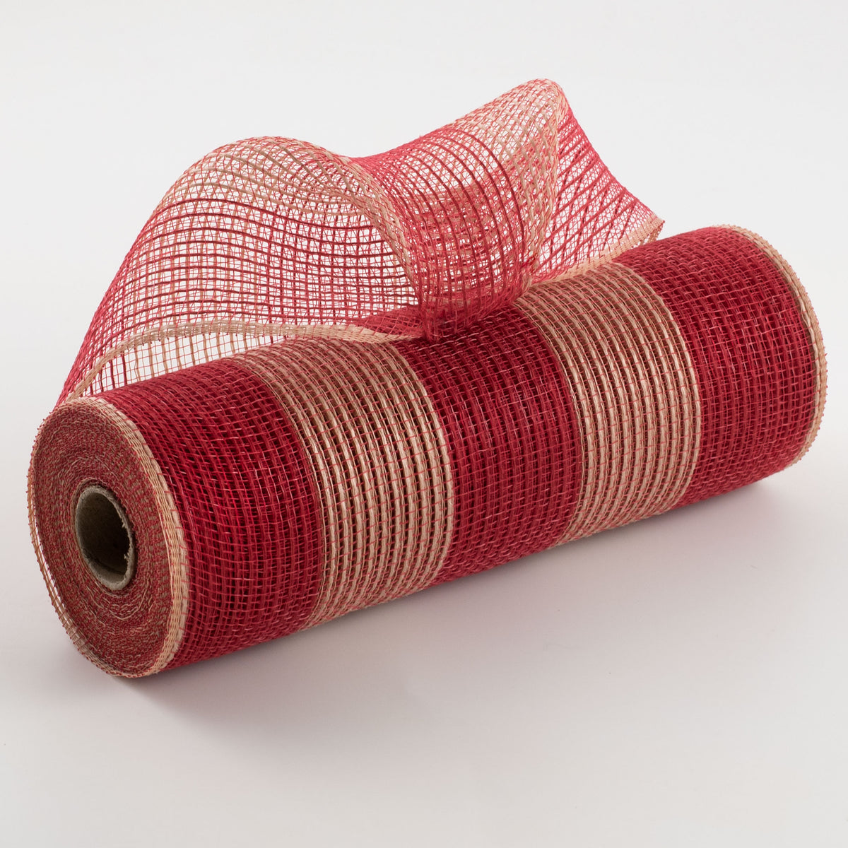 10" Wide Stripe Fabric Mesh: Red & Natural Item Number: RY831452