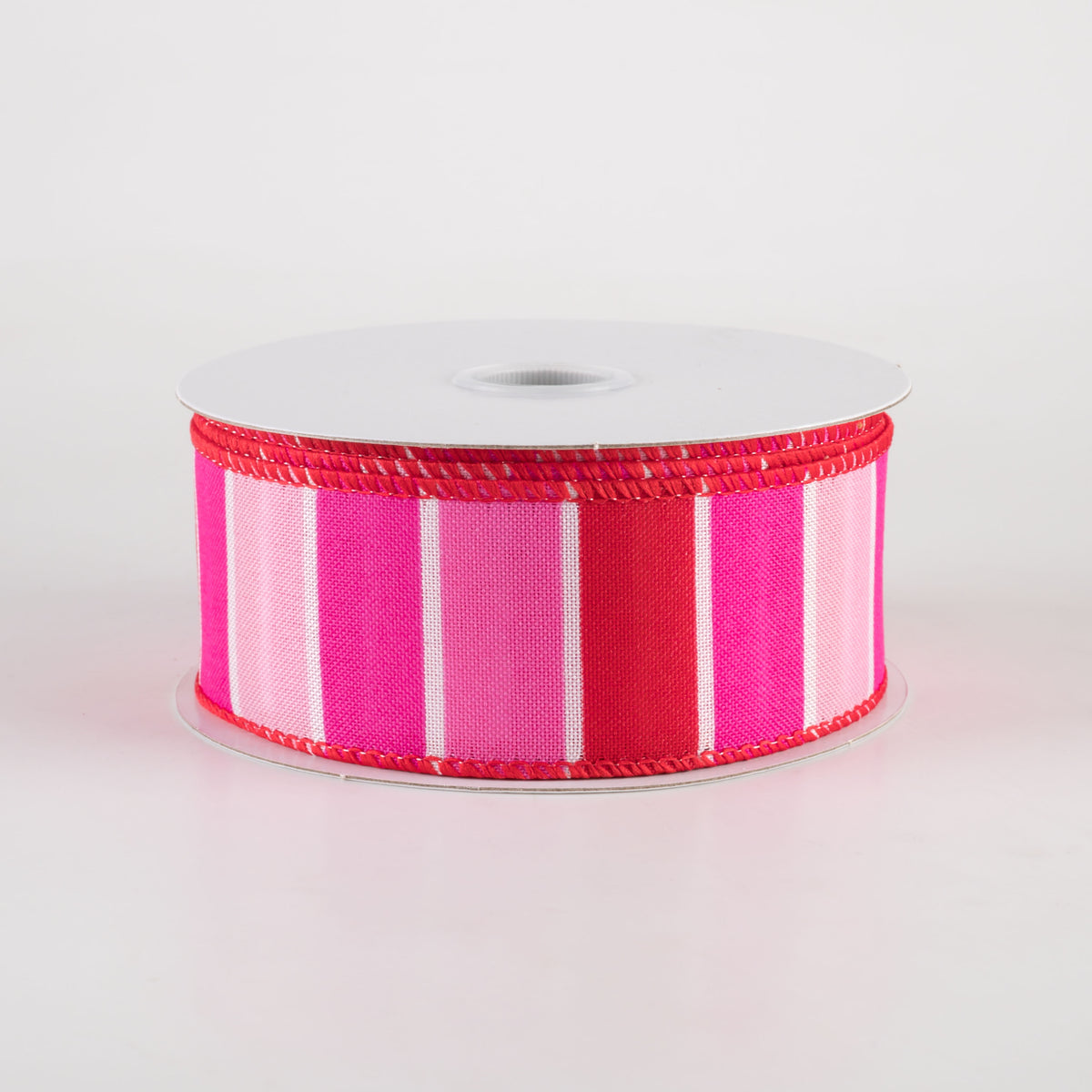 1.5" Wide Stripes Ribbon: Fuchsia, Red, Pink (10 Yards) Item Number: 11407-09-28