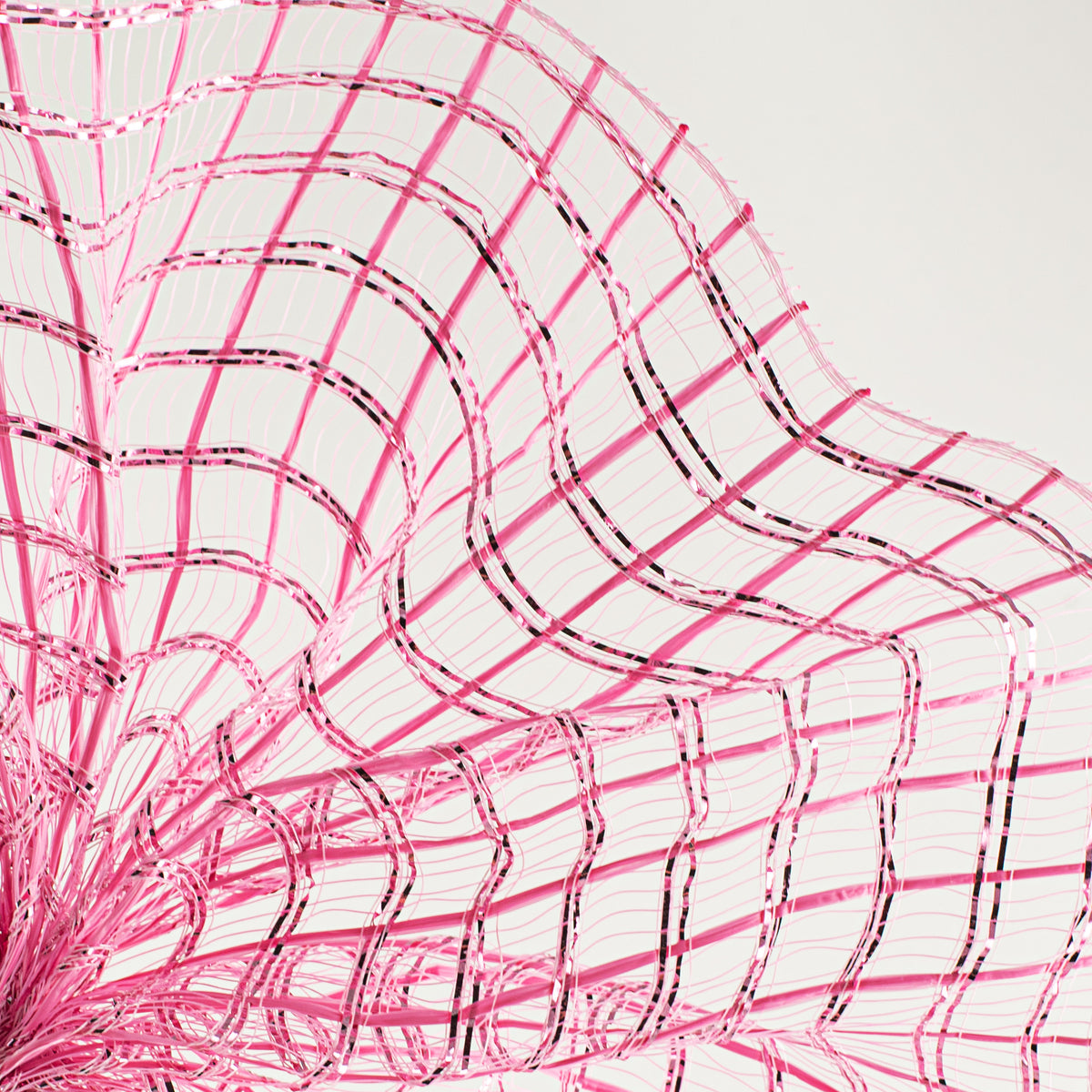 10" Wide Weave Metallic Mesh: Hot Pink Check Lifestyle Photo