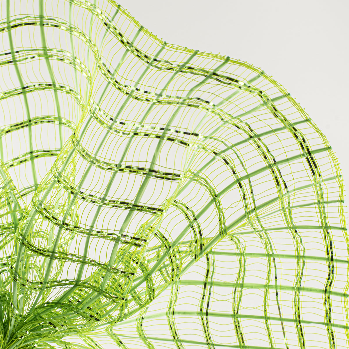 10" Wide Weave Metallic Mesh: Lime Green Check Lifestyle Photo