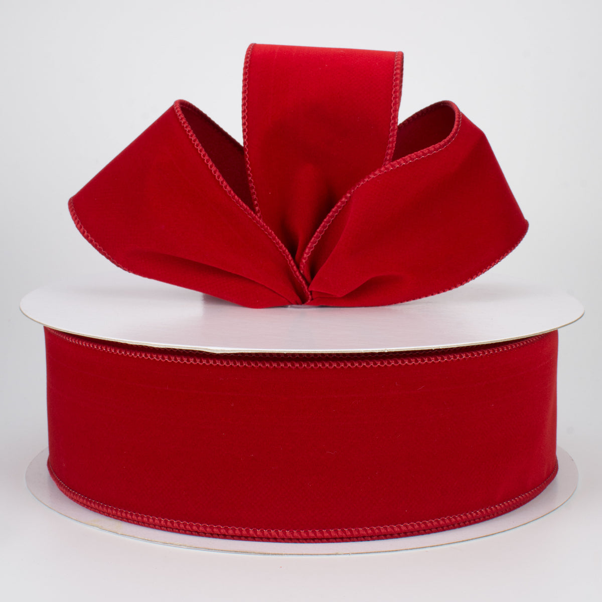 2.5" Wired Velvet Ribbon: Cranberry Red (50 Yards) Lifestyle Photo