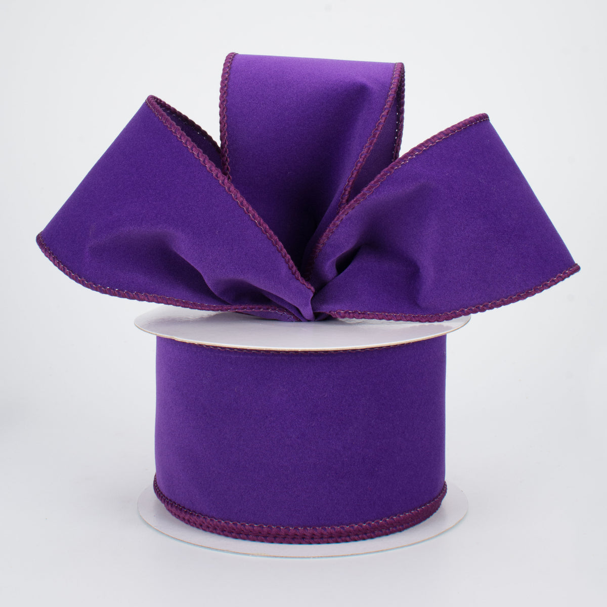 2.5" Wired Velvet Ribbon: Purple (10 Yards) Lifestyle Photo