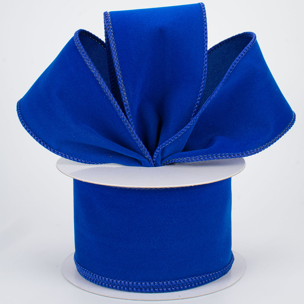 2.5" Wired Velvet Ribbon: Royal Blue (10 Yards) Lifestyle Photo