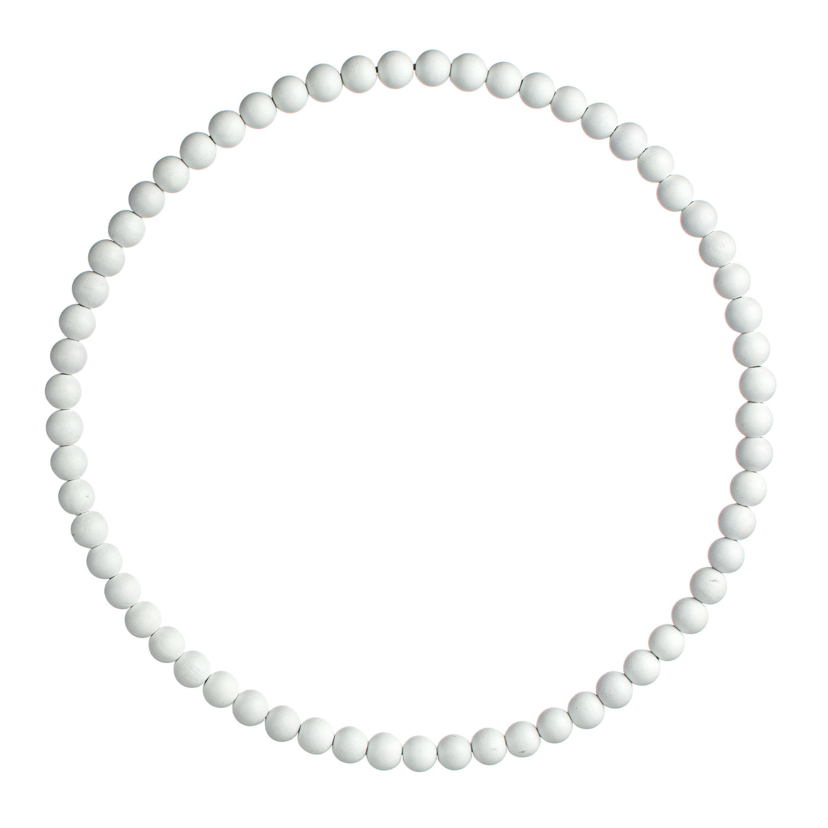 17.75" Wood Bead Wreath: Whitewash Item Number: MY103031
