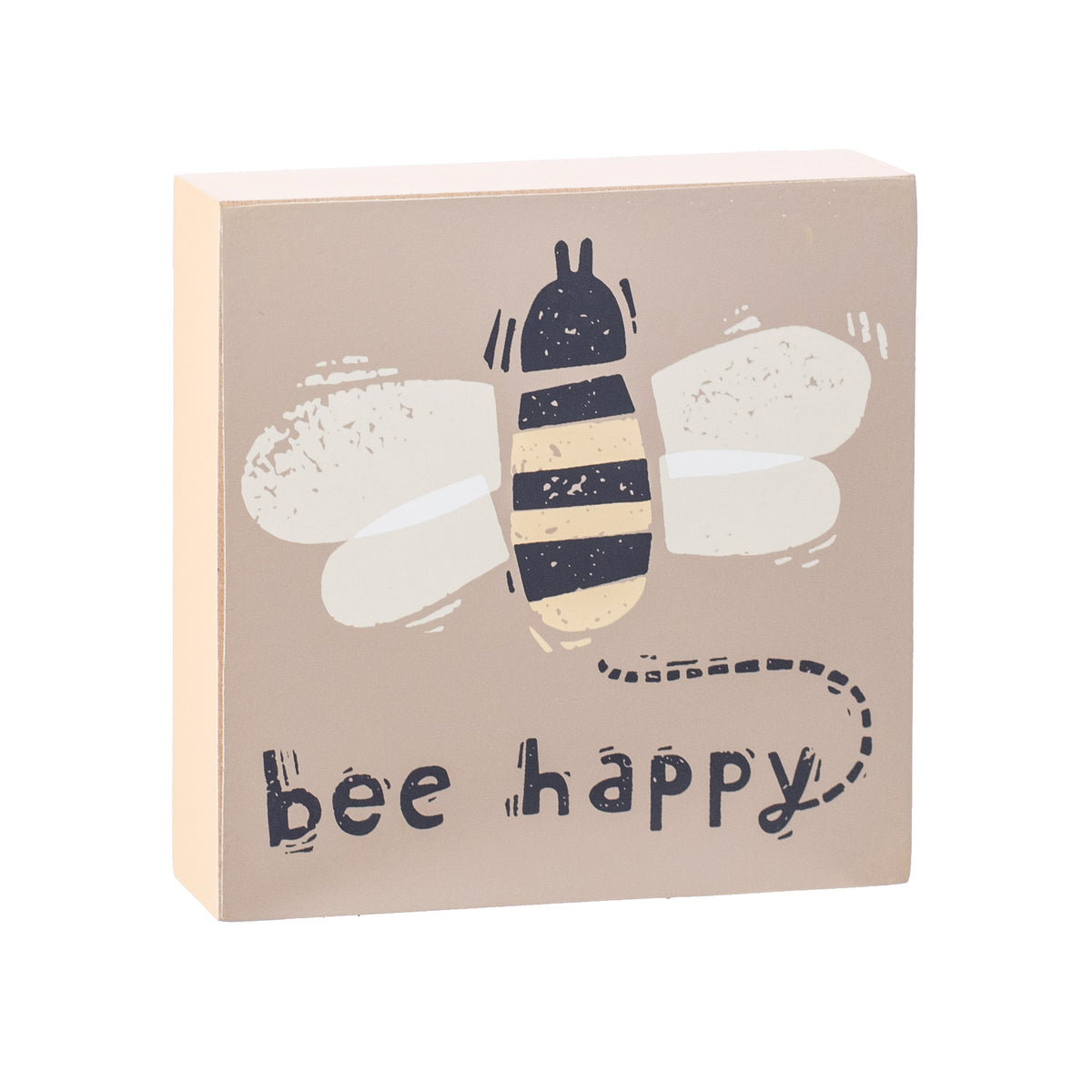 5" Wooden Block Sign: Bee Happy Item Number: 102581