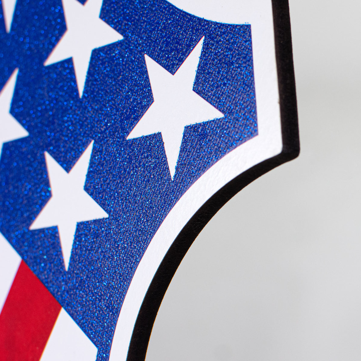 12" Wooden Sign: American Flag Badge detail photo 3