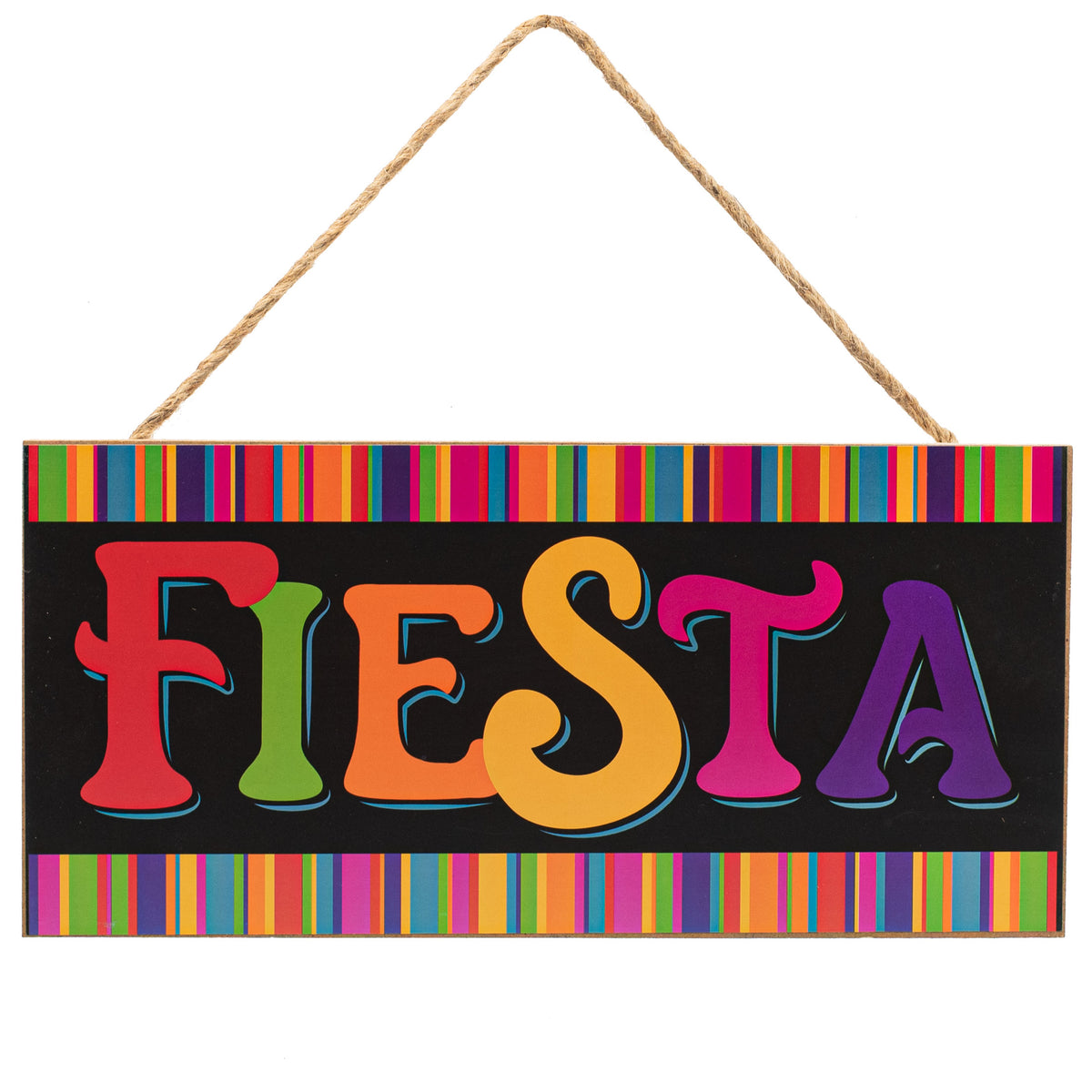 12" Wooden Sign: Fiesta Stripe Edge Item Number: AP8470