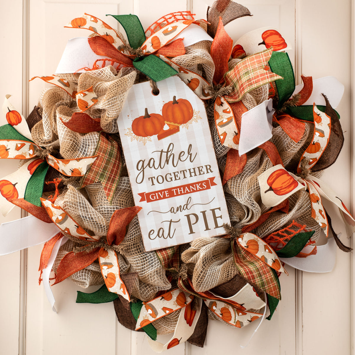 12" Wooden Sign: Gather Together, Give Thanks Tag Lifestyle Photo
