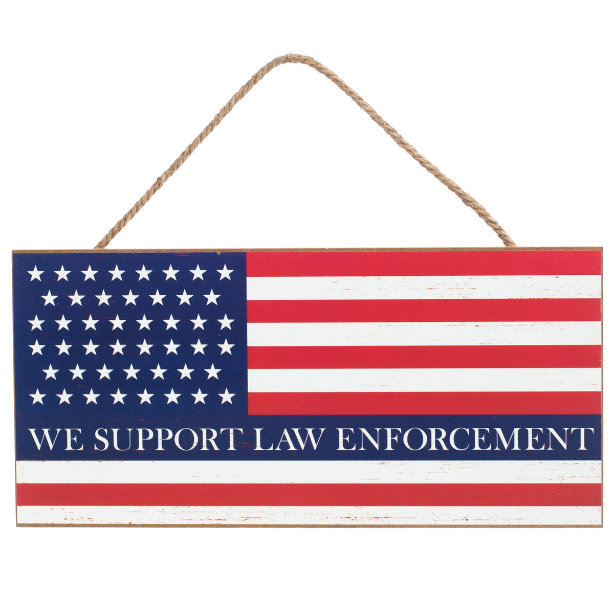 12" Wooden Sign: Law Enforcement USA Flag Item Number: AP8321
