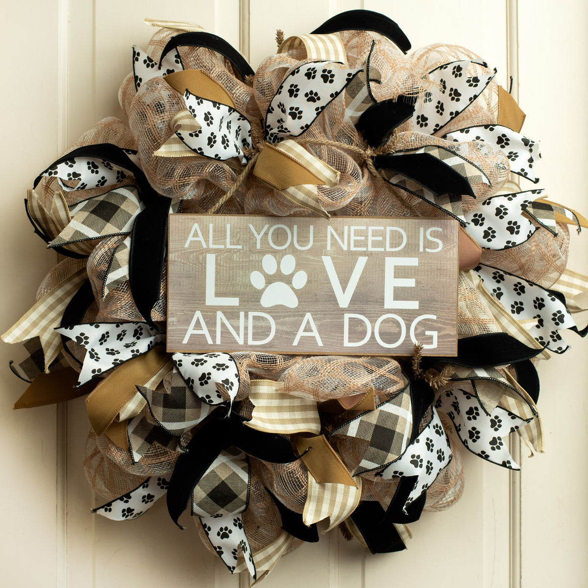 12" Wooden Sign: Love & A Dog Lifestyle Photo