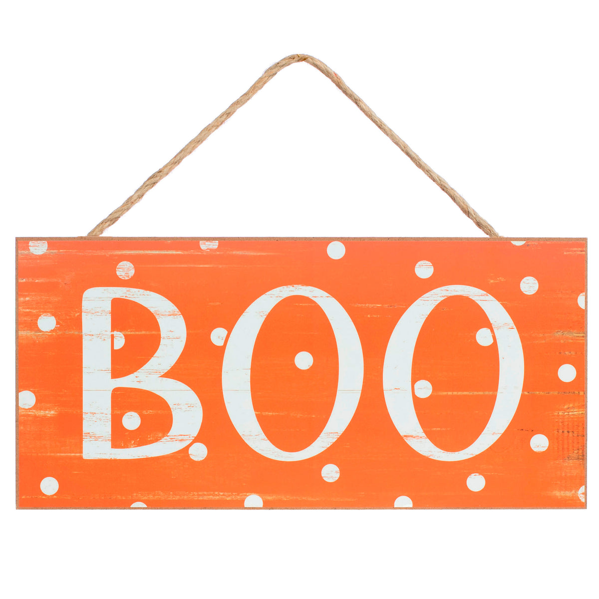 12" Wooden Sign: Orange Polka Dot Boo Item Number: AP8157