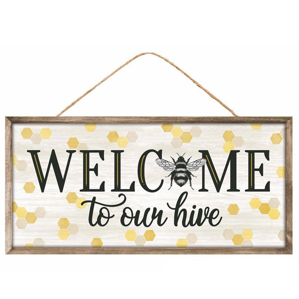 12" Wooden Sign: Welcome to Our Hive Item Number: AP7271