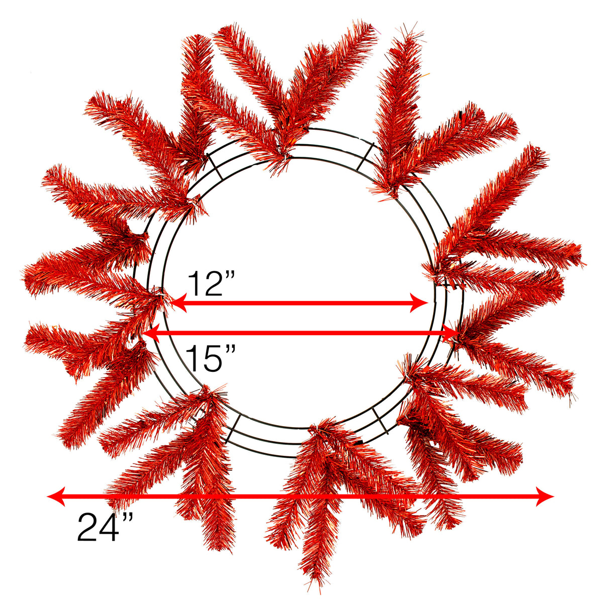 15-24" Work Wreath Form: Metallic Dark Red Lifestyle Photo