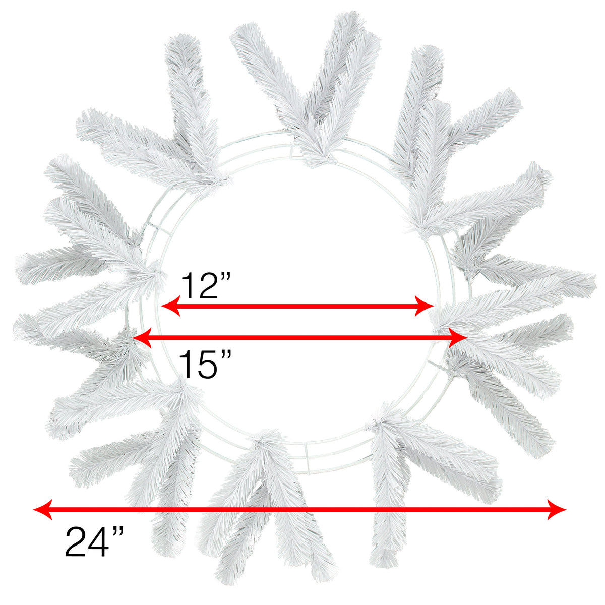 15-24" Work Wreath Form: White Lifestyle Photo