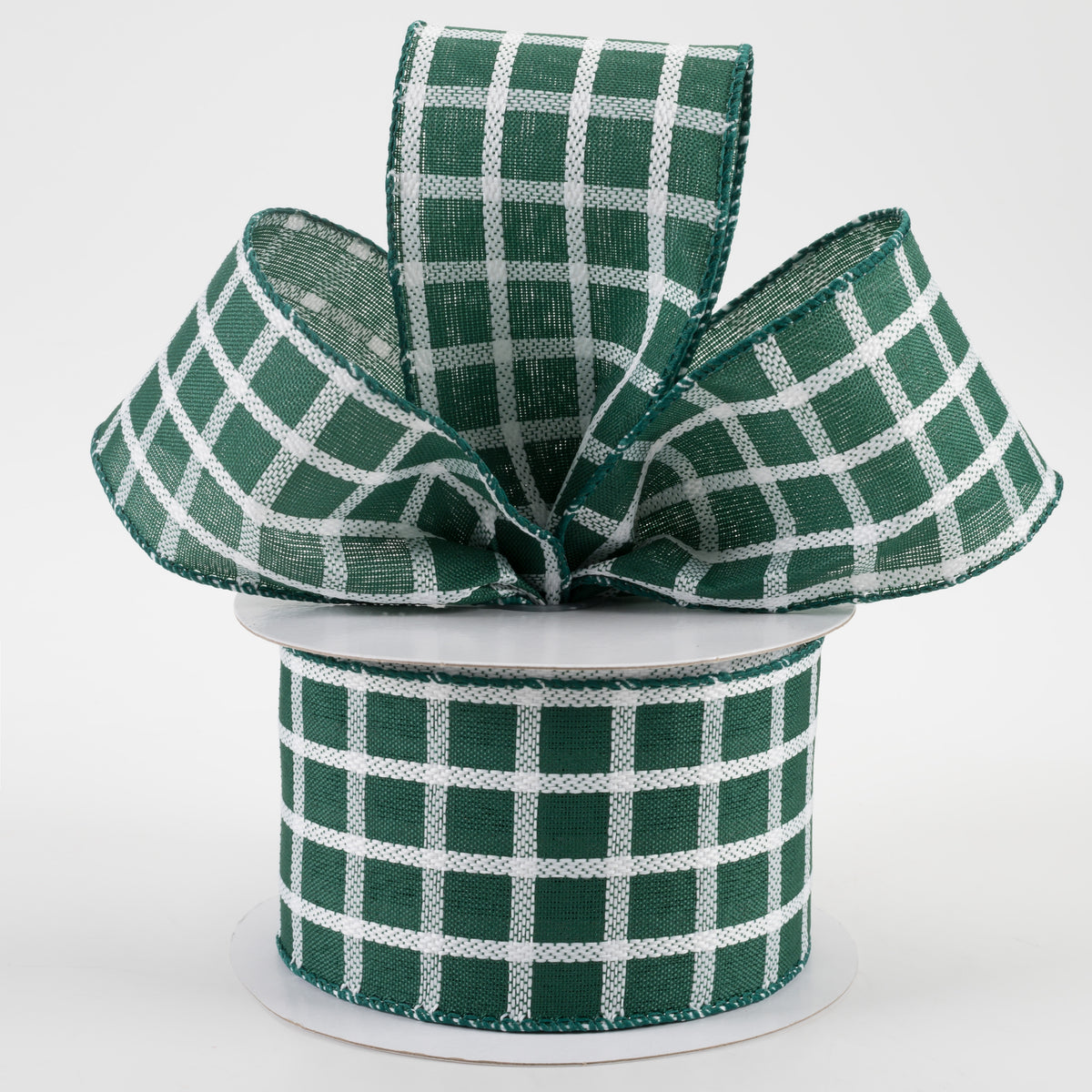 2.5" Woven Trellis Ribbon: Hunter & White (10 Yards) Lifestyle Photo