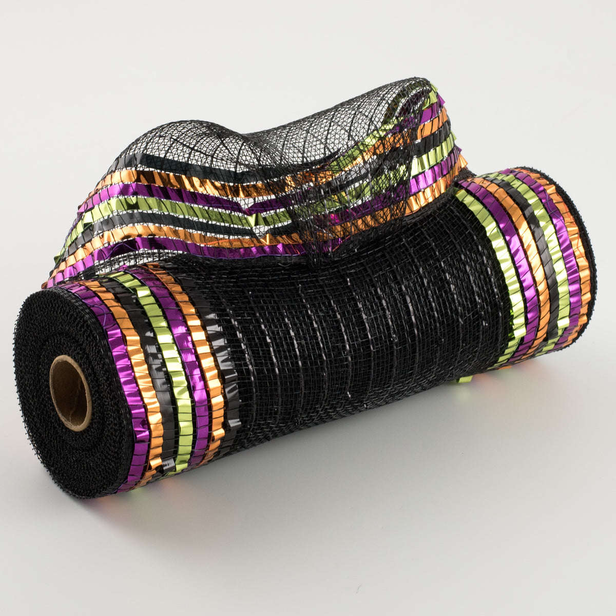10" XL Wide Foil Border Stripe Mesh: Black, Orange, Purple, Lime Item Number: RY851576