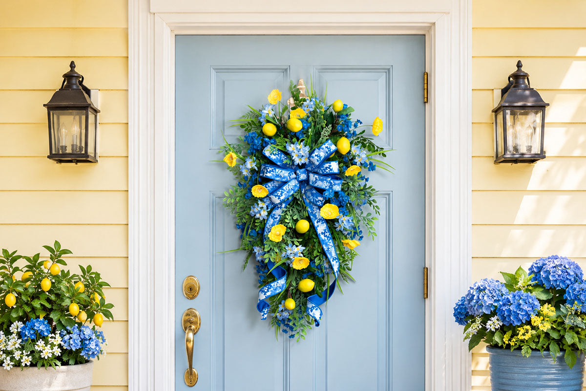 Turn a Christmas Swag Into Summer Door Decor