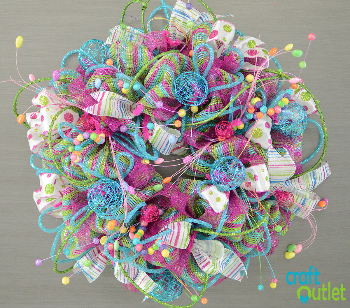 Deco Mesh Christmas Candy Wreath